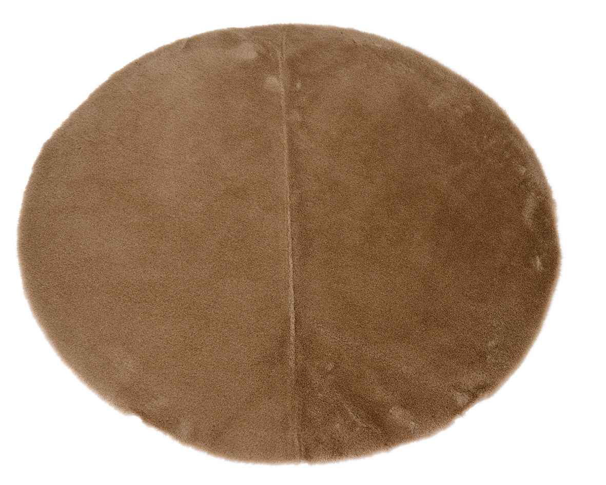 Tappeto in pelo, in poliestere, marrone dia90cm Alt.2.5cm Kaemingk Tappeto in pelo, in poliestere, marrone dia90cm Alt.2.5cm Kaemingk